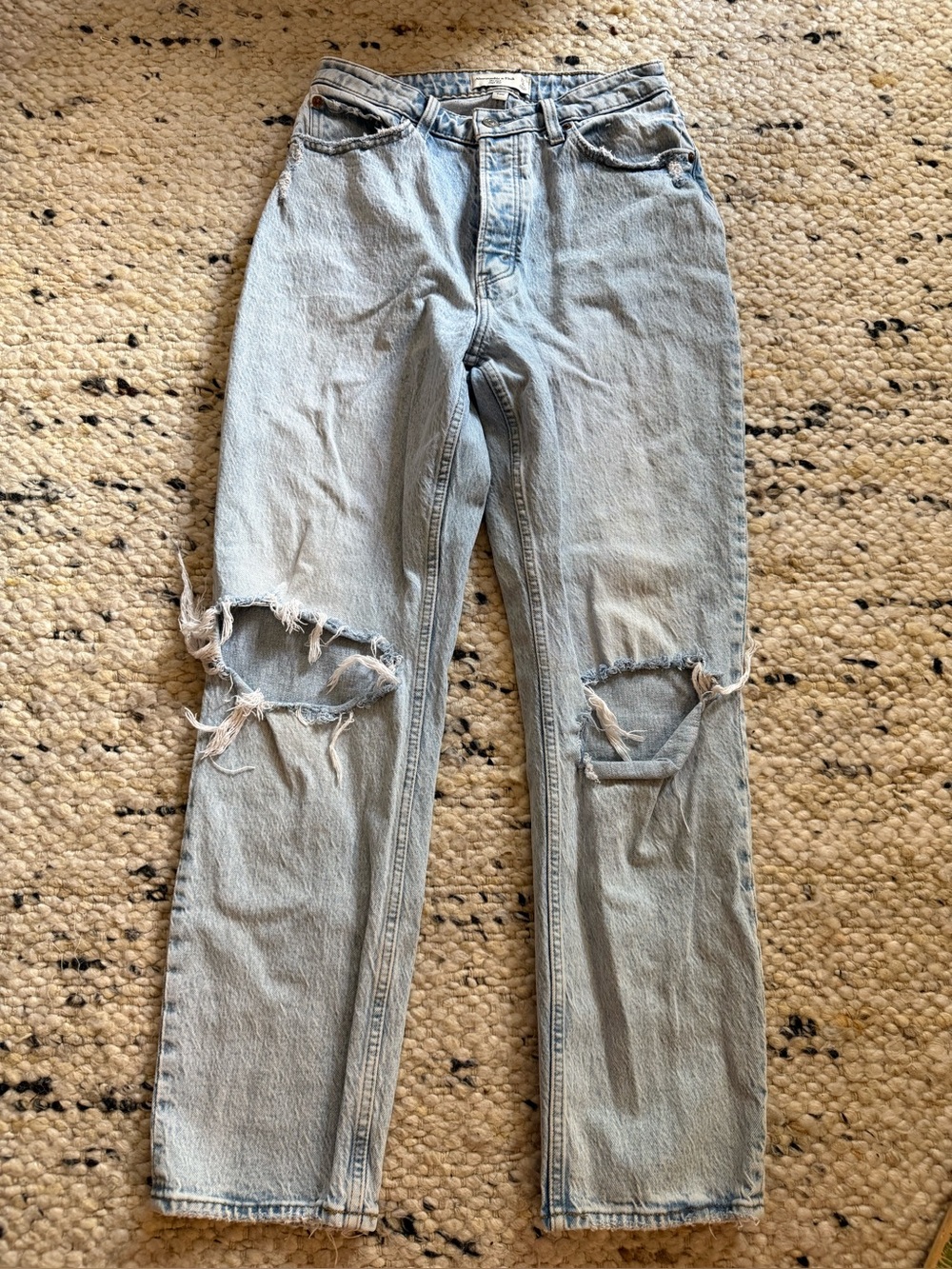Abercrombie Fitch Jeans Dad High Rise women’s button fly curve love 4/27